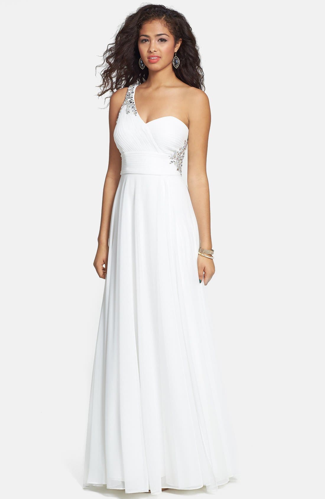 Xscape Embellished One Shoulder Jersey Gown Nordstrom
