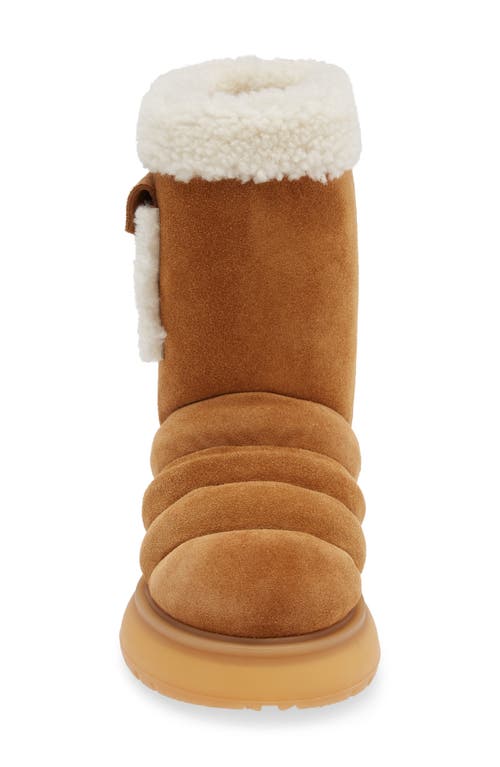 Moncler Gaia Pocket Suede Ankle Boots In Rust