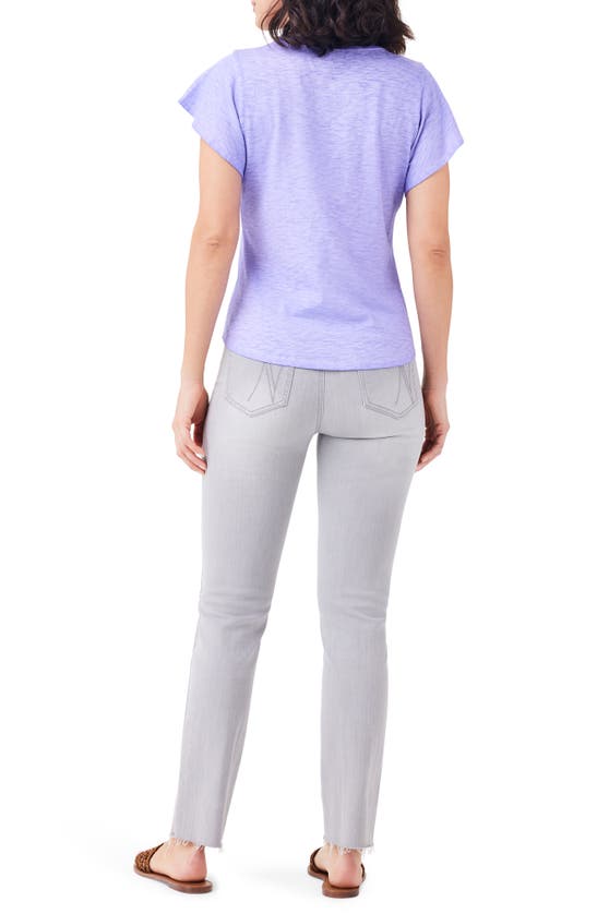 Shop Nzt By Nic+zoe Flutter Sleeve Cotton T-shirt In Lavender