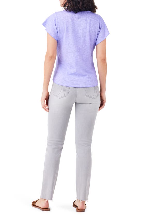 Nzt By Nic+zoe Flutter Sleeve Cotton T-shirt In Lavender