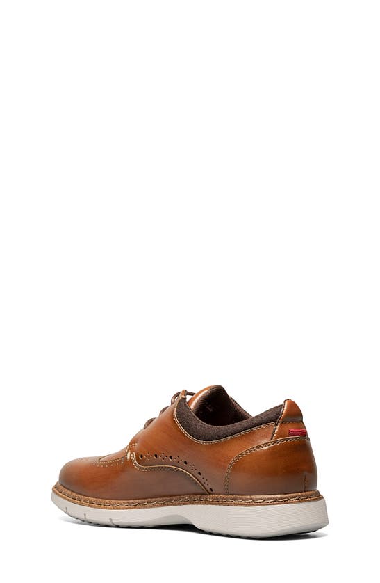 Shop Stacy Adams Kids' Synergy Wingtip Faux Leather Shoe In Cognac