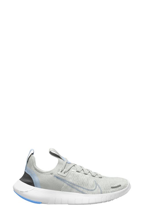 Nike Free Run Flyknit Next Nature Running Shoe In Platinum Tint/grey/blue