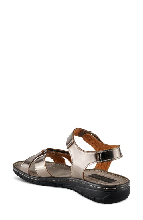 Shop Flexus By Spring Step Baia Metallic Sandal In Charcoal