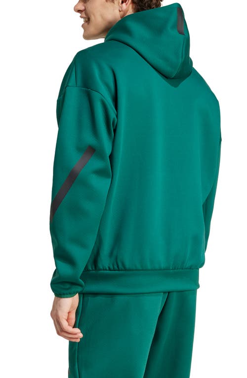 Shop Adidas Originals Adidas Z.n.e. Full Zip Hoodie In Collegiate Green