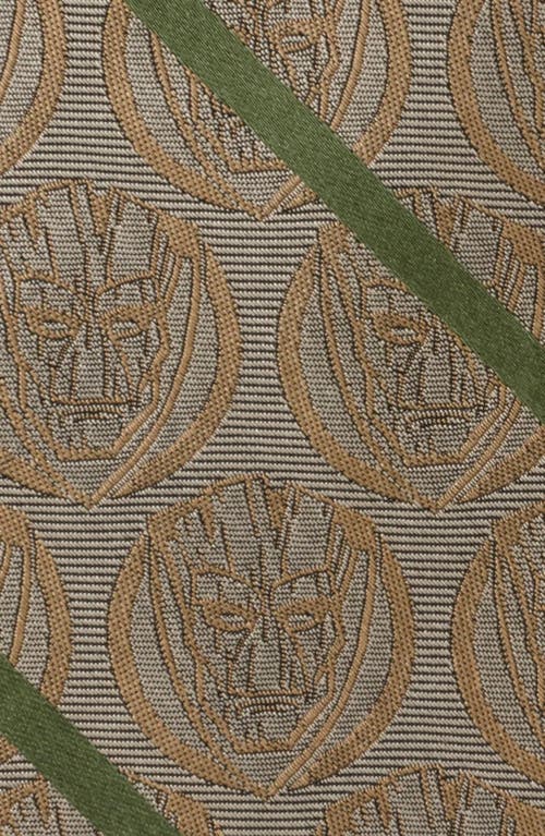 Cufflinks, Inc . I Am Groot Silk Blend Tie & Lapel Pin Gift Set In Brown Multi