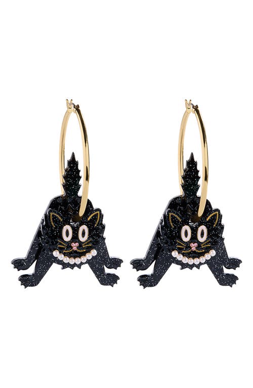 BAUBLEBAR BAUBLEBAR BLACK CAT STATEMENT HOOP EARRINGS 