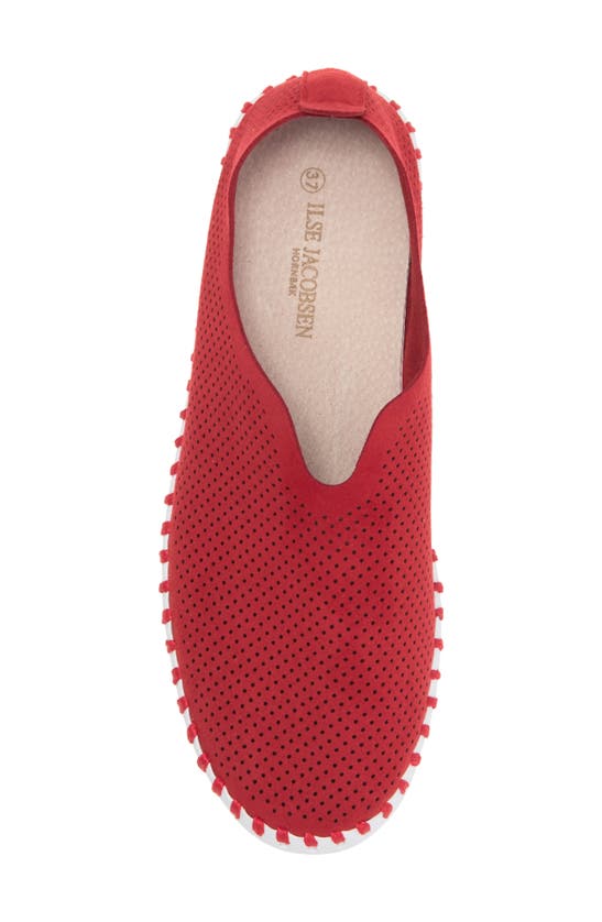 Shop Ilse Jacobsen Tulip Perforated Sneaker In Deep Red