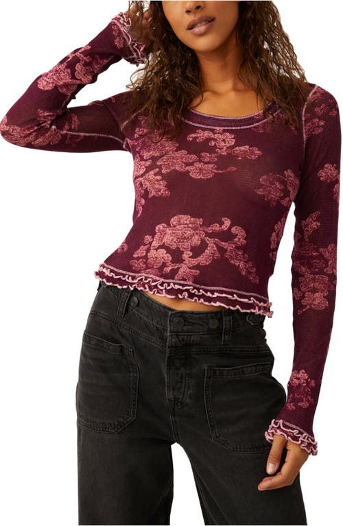 Free People Garner Floral Print Long Sleeve Top Combo at Nordstrom,