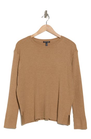 Eileen Fisher Crewneck Rib Sweater In Honey