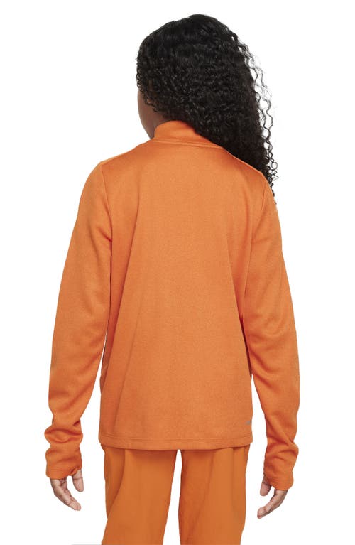 Shop Nike Kids' Dri-fit Tech Quarter Zip Pullover In Campfire Orange/orange