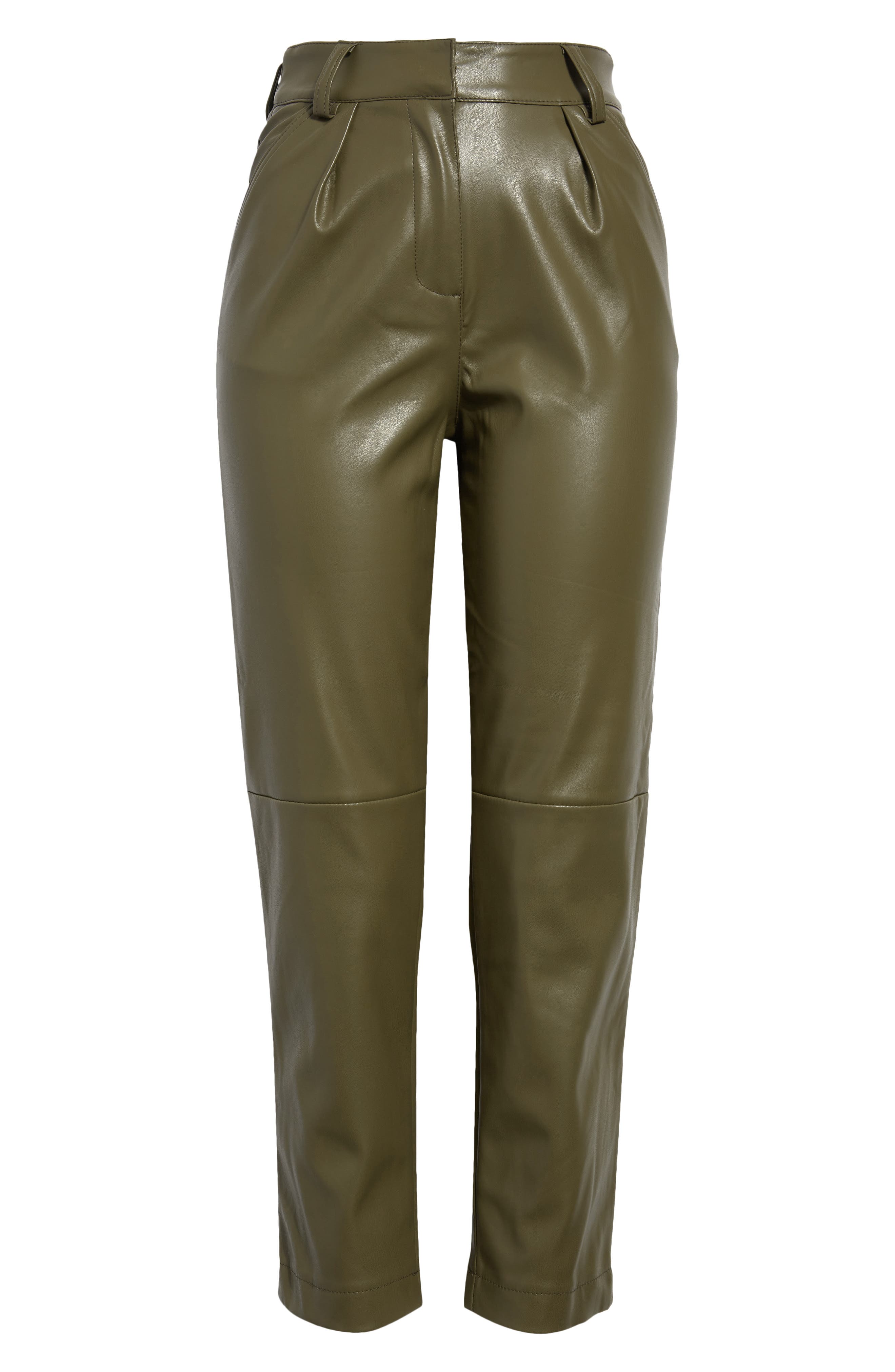 Topshop Faux Leather Peg Trousers 