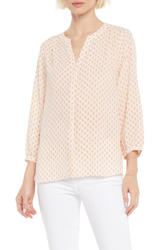 Nydj High/low Crepe Blouse In Chez Geo