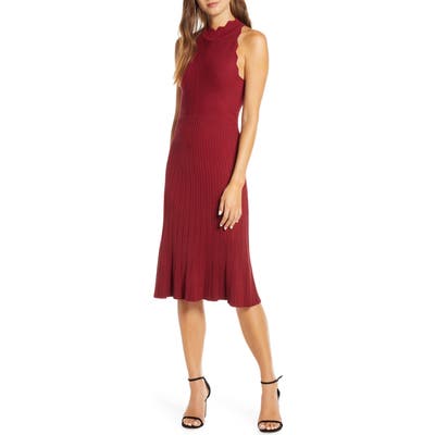 Adelyn Rae Freya Sleeveless Sweater Dress, Red