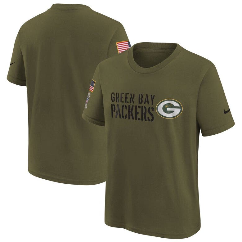 Nike Kids' Youth  Olive Green Bay Packers 2022 Salute To Service Legend T-shirt