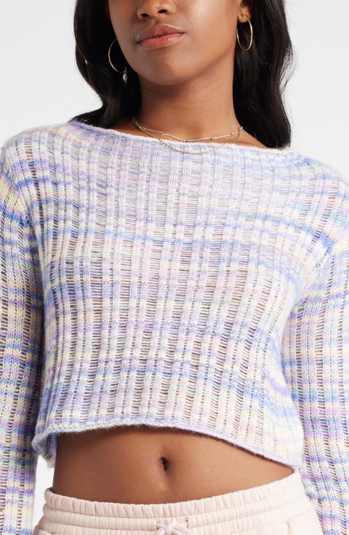 Shop Bp. Space Dye Crop Sweater In Purple Spacedye