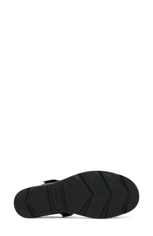 Shop Sorel Joanie Iv Y Strap Wedge Sandal In Black/sea Salt