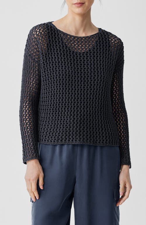Eileen Fisher Bateau Neck Organic Cotton Sweater at Nordstrom,