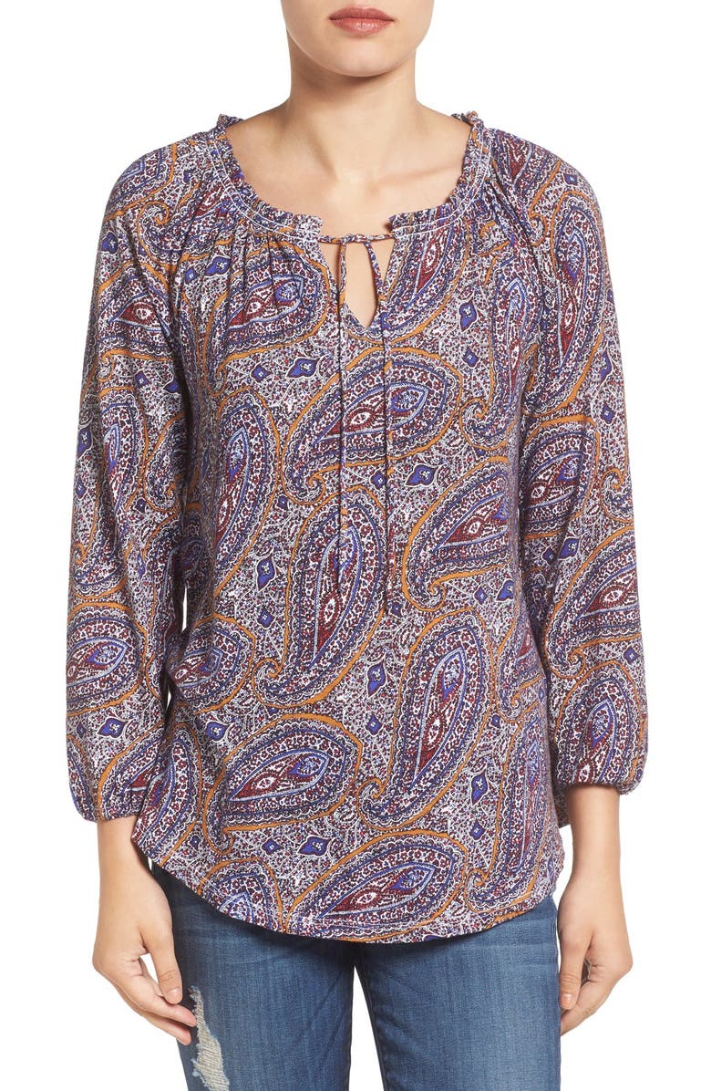 Lucky Brand Moroccan Paisley Peasant Top | Nordstrom