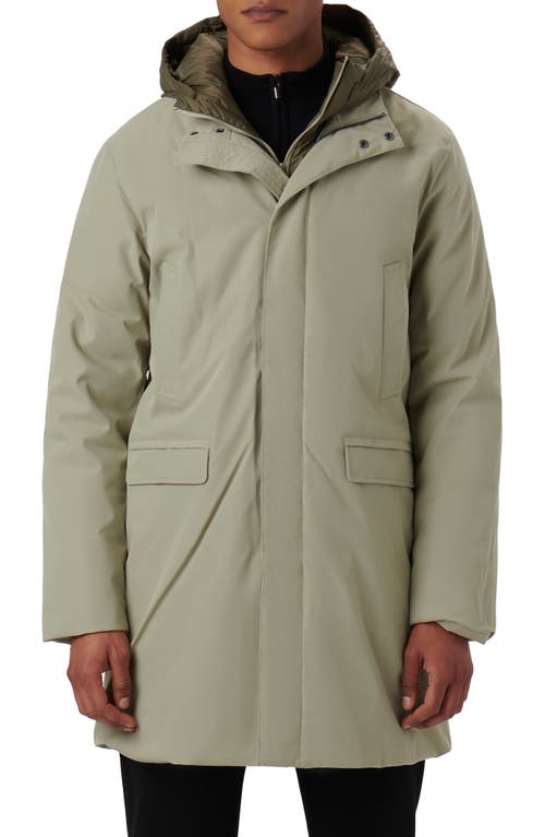 Bugatchi Water Resistant Jacket with Removable Hooded Bib Clay at Nordstrom,