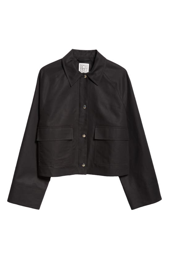 Shop Totême Toteme Oversize Crop Jacket In Black