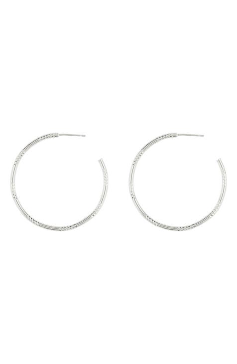Diamond Cut Hoop Earrings