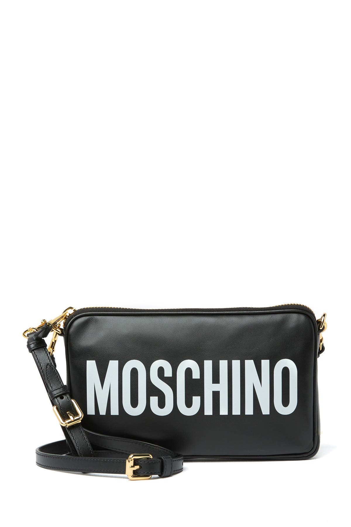 MOSCHINO | Leather Logo Crossbody Bag 