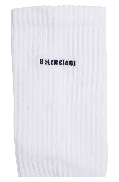 Shop Balenciaga Unity Sports Crew Socks In White/black