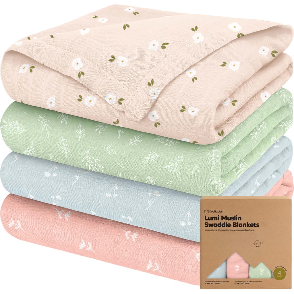 Keababies Lumi Muslin Swaddle Blankets In Bloom