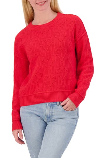LUCKY BRAND LUCKY BRAND HEART STITCH SWEATER 