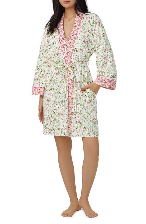 Floral Stretch Organic Cotton Jersey Robe in Nellie