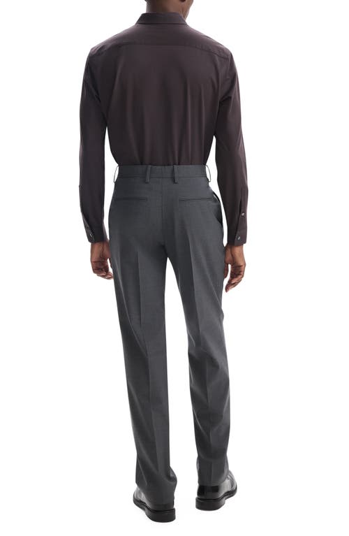 Shop Theory Straight Leg Stretch Wool Dress Pants In Medium Charcoal