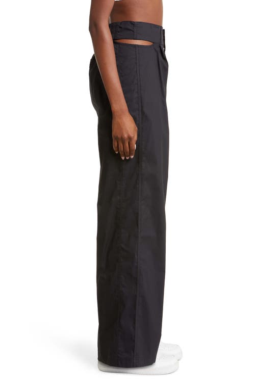 Shop Nike Cutout High Waist Wide Leg Trousers In Black/black/anthracite