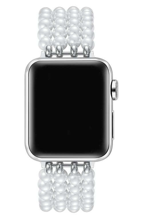 The Posh Tech Ariel Imitation Pearl Apple Watch® Bracelet Watchband In White