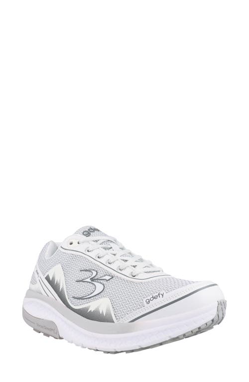 Gravity Defyer Mighty Walk Sneaker in White /Silver