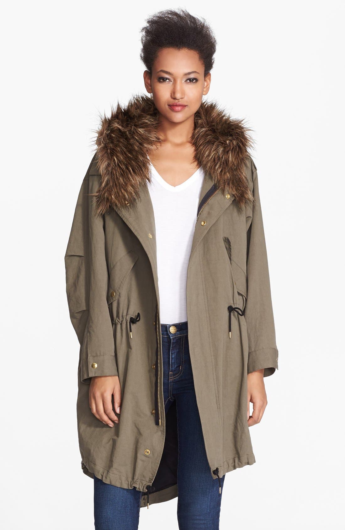 Smythe Oversized Anorak with Faux Fur Hood Nordstrom