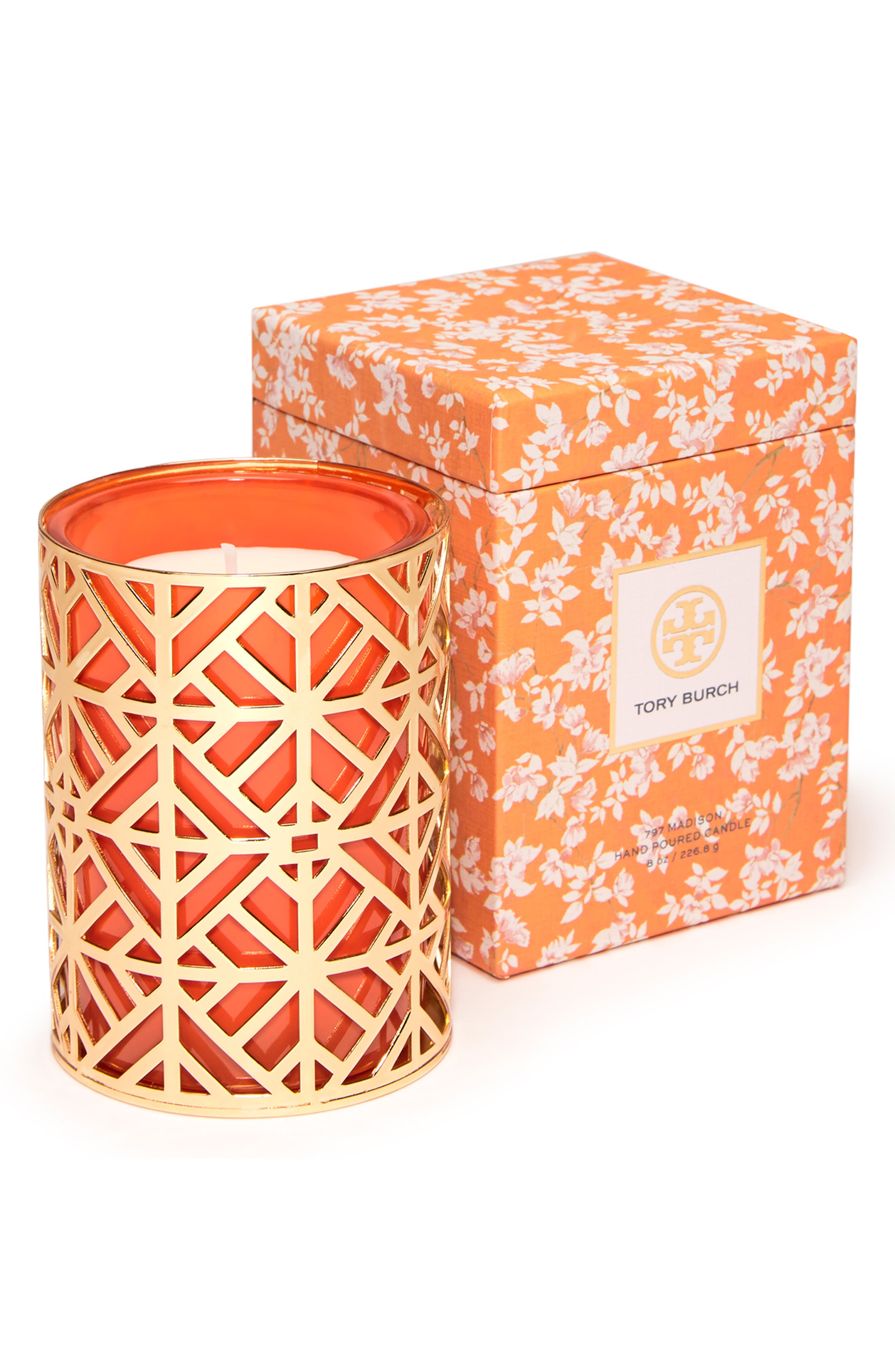 Tory Burch Pillar Candle in Orange at Nordstrom
