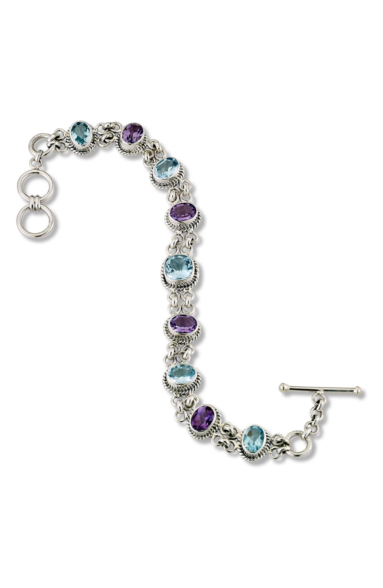 SAMUEL B. Sterling Silver Topaz & Amethyst Bracelet | Nordstromrack