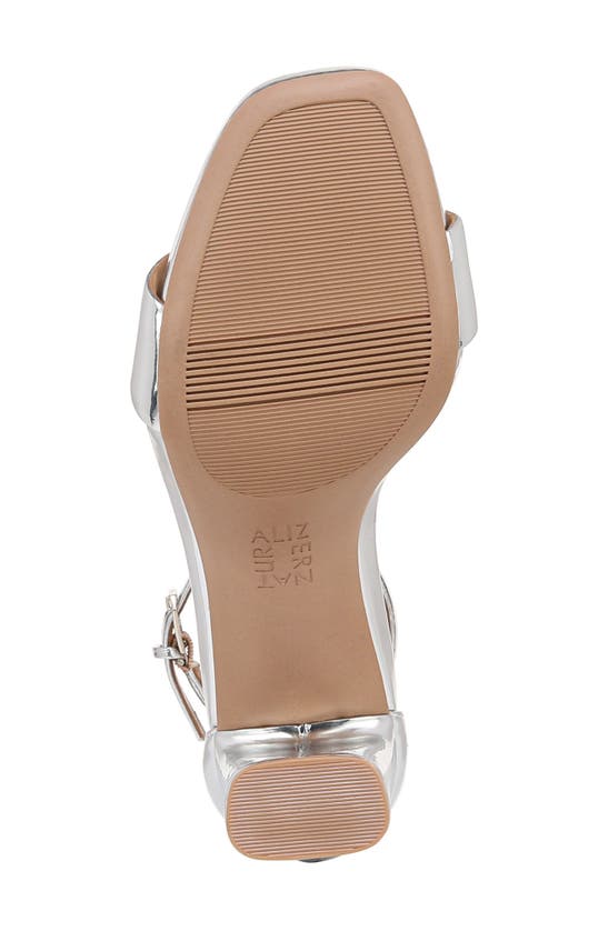 Shop Naturalizer Joy Ankle Strap Sandal In Silver Faux Leather