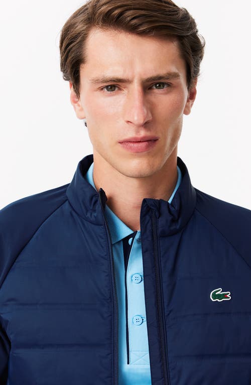 Shop Lacoste Quilted Golf Jacket In Navy Blue/navy Blue