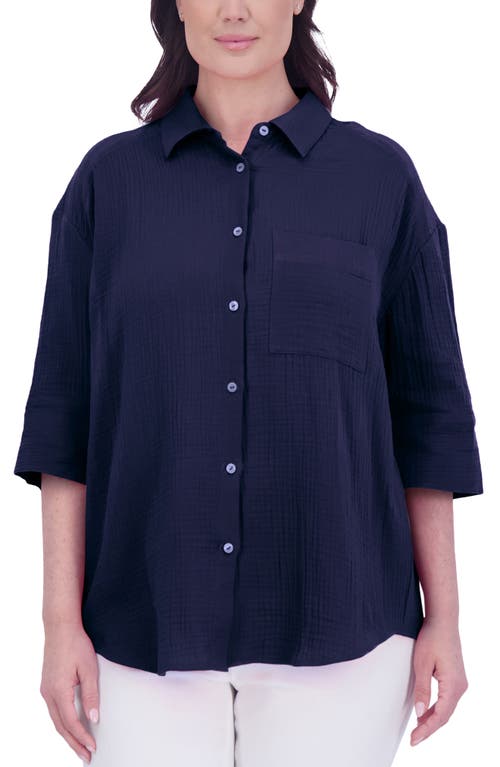 Foxcroft Joanna Cotton Gauze Button-Up Shirt at Nordstrom