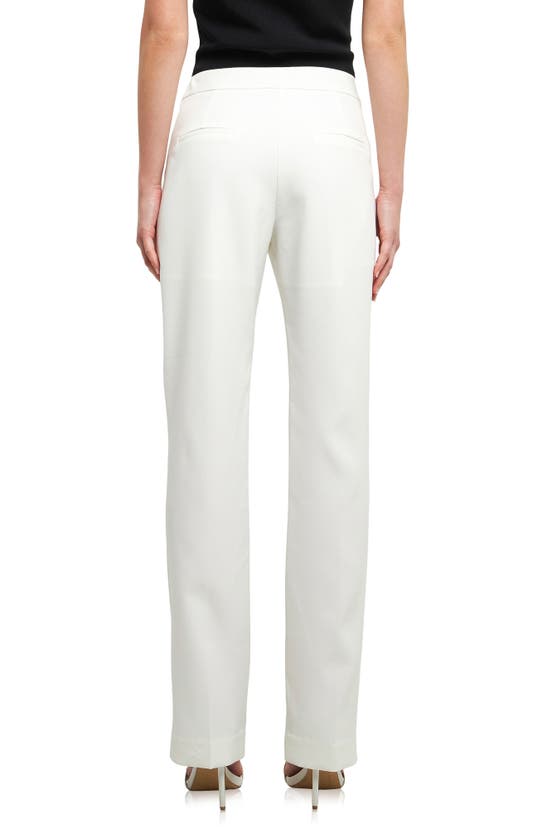 Endless Rose Flat Front Trousers In White