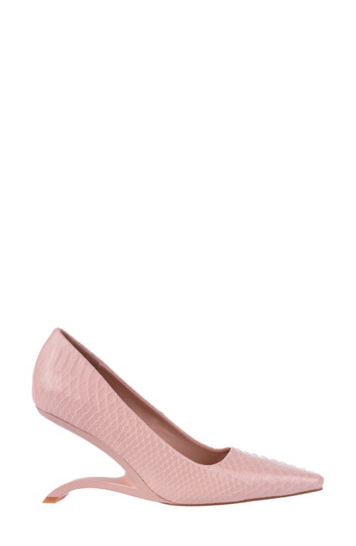 Ninety Union Intense Snake Embossed Pump In Pink Snake
