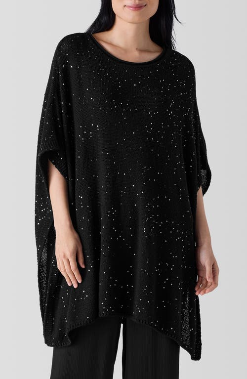 Shop Eileen Fisher Sequin Poncho In Black