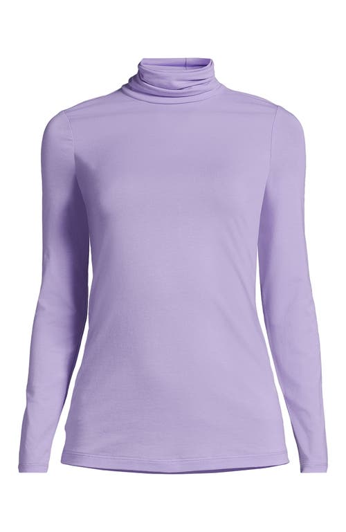 Shop Lands' End Plus Size Lightweight Jersey Skimming Long Sleeve Turtleneck In Lavender Cloud