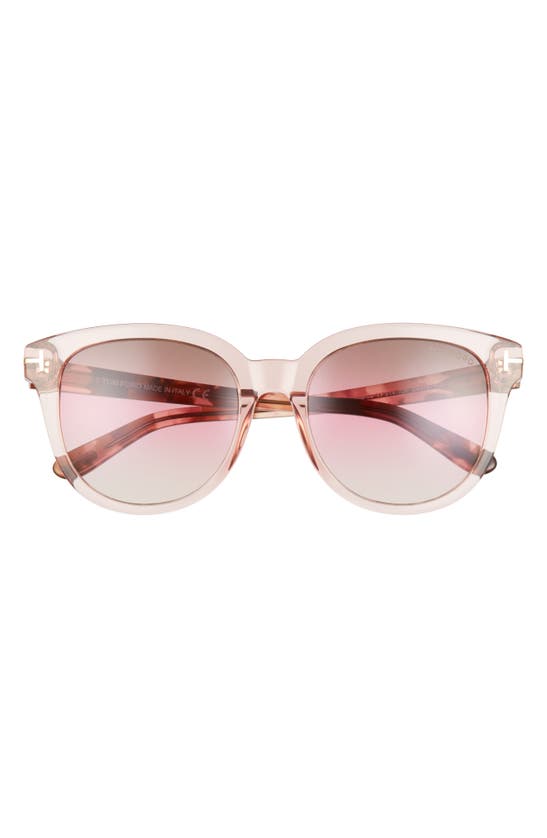 Tom Ford Olivia 54mm Gradient Round Sunglasses In Pnko/ Brng