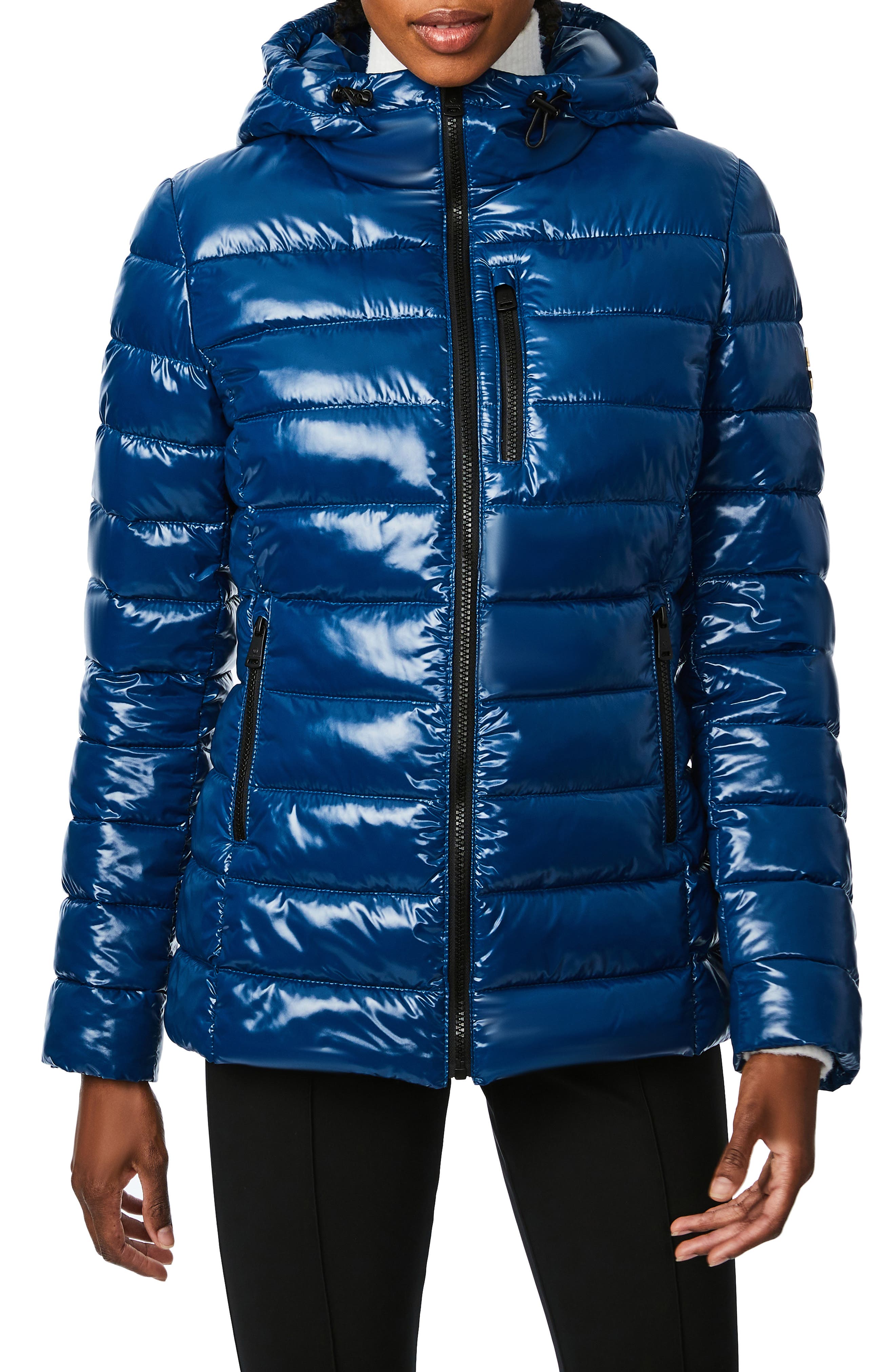 blue puffer jacket women's