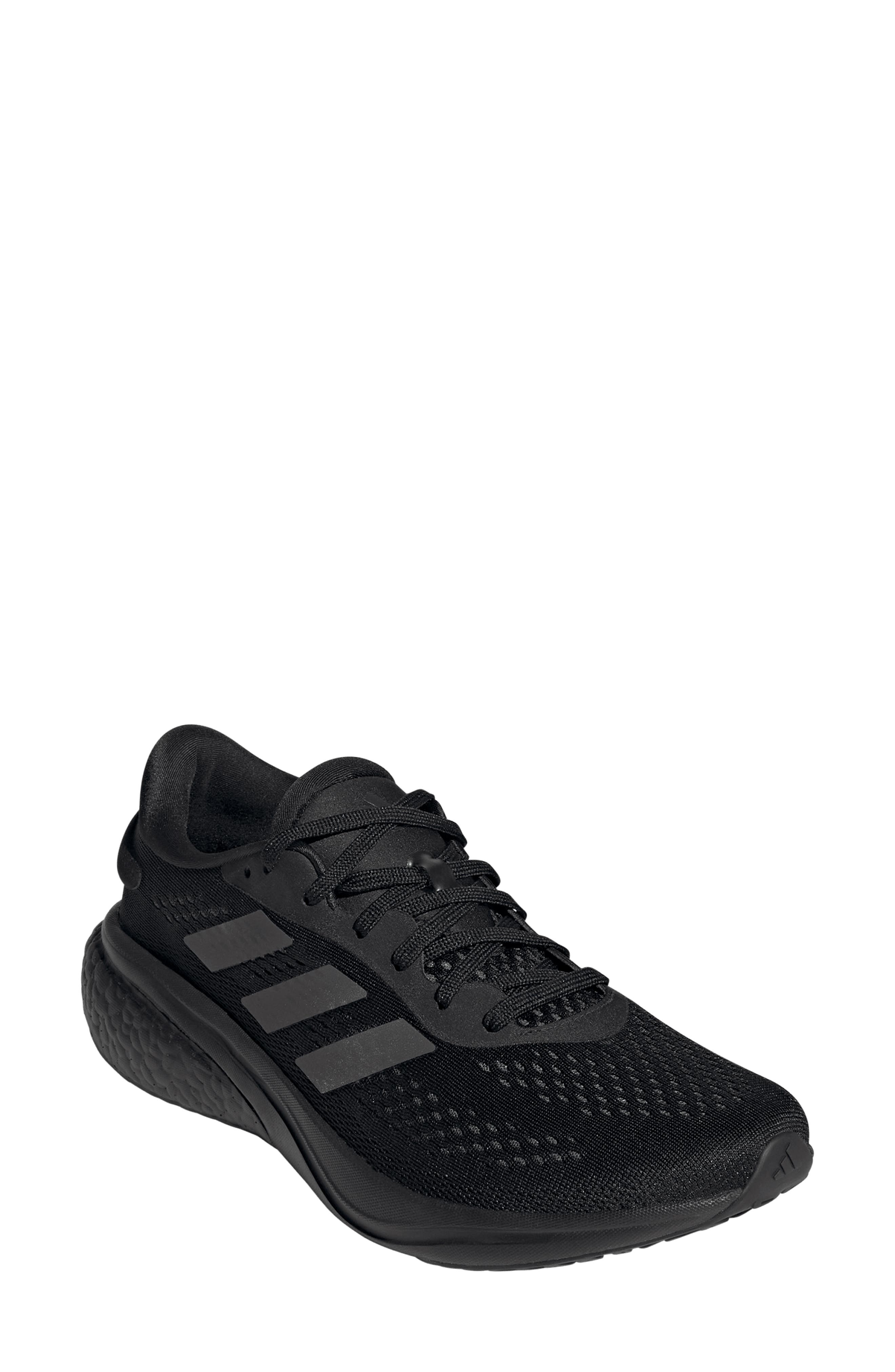 adidas black running sneakers