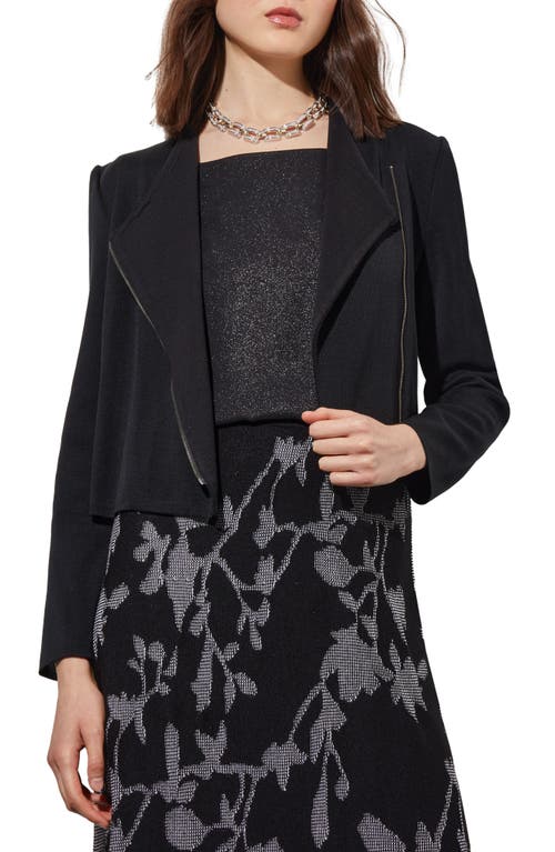 Ming Wang Knit Moto Jacket Black at Nordstrom,