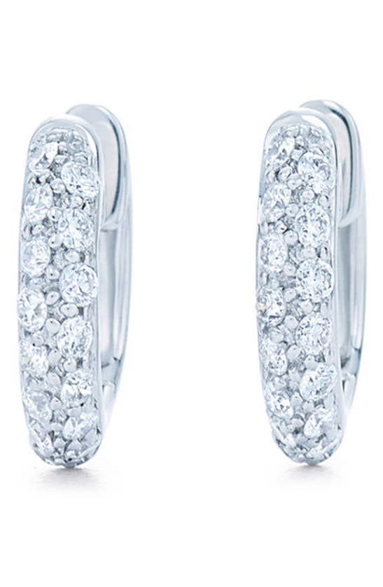 Shop Kwiat Moonlight Pavé Diamond Hoop Earrings In White Gold