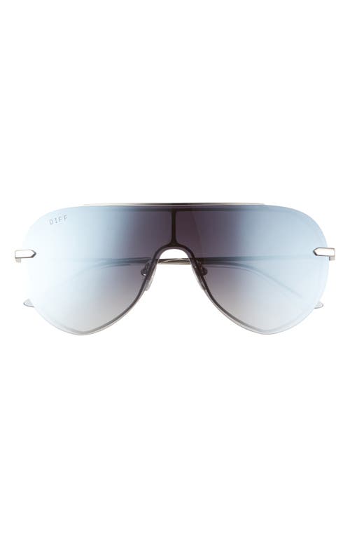 DIFF Imani 139mm Gradient Shield Sunglasses in Grey Gradient W Silver Flash 